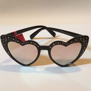 Betsey Johnson black heart crystal sunglasses